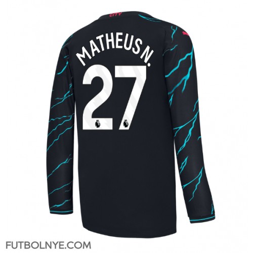 Camiseta Manchester City Matheus Nunes #27 Tercera Equipación 2023-24 manga larga